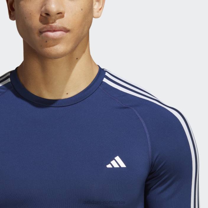 Adidas Tricou de antrenament techfit cu 3 dungi albastru închis bărbați albastru inchis 2JBN20581