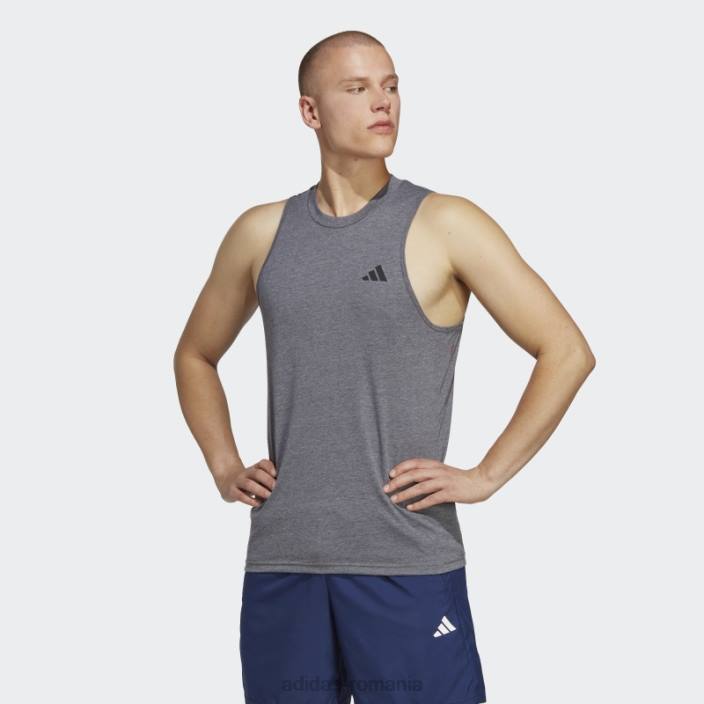Adidas Tricou fără mâneci pentru antrenament gri închis bărbați gri închis ericiu/alb/negru 2JBN20500