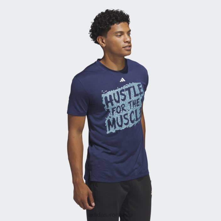 Adidas Tricou grafic de antrenament cu mânecă scurtă, de culoare albastru închis bărbați albastru inchis 2JBN20674