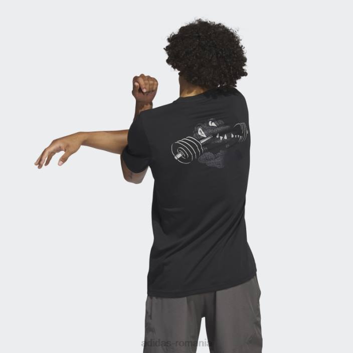Adidas Tricou negru cu mânecă scurtă Gator pentru antrenament aeroready bărbați negru 2JBN20713