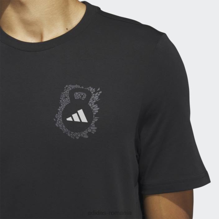Adidas Tricou negru cu mânecă scurtă Gator pentru antrenament aeroready bărbați negru 2JBN20713