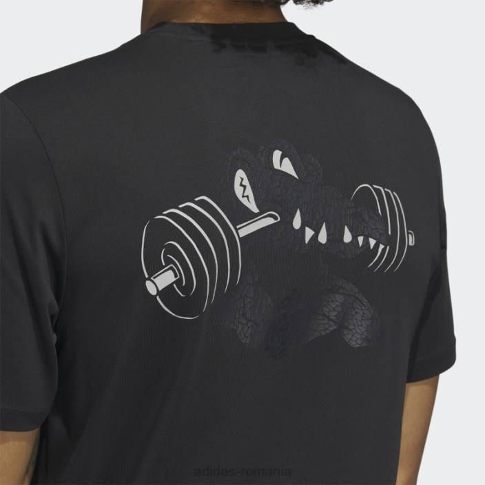 Adidas Tricou negru cu mânecă scurtă Gator pentru antrenament aeroready bărbați negru 2JBN20713