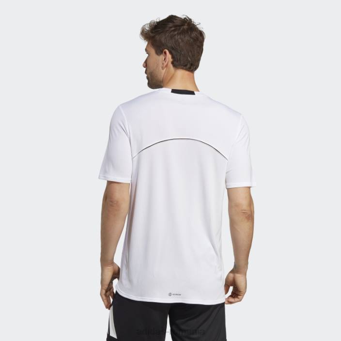 Adidas conceput pentru mișcare hiit antrenament tricou alb bărbați alb negru 2JBN20269
