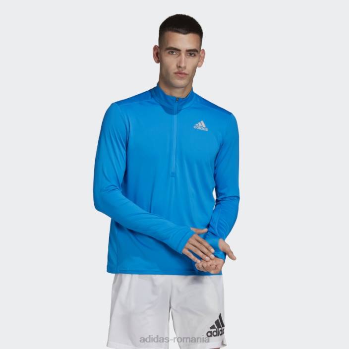 Adidas own the run 1/2 fermoar tricou cu mânecă lungă blue rush bărbați papură albastră 2JBN20221