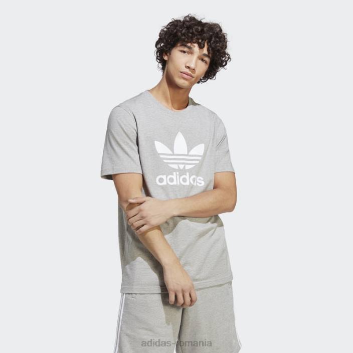 Adidas tricou adicolor classics trefoil gri mediu bărbați gri mediu 2JBN20594