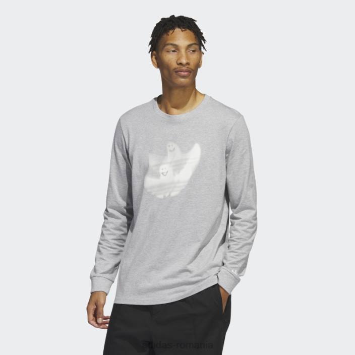 Adidas tricou adidas cu mânecă lungă cu grafic shmoofoil gri mediu bărbați gri mediu/alb 2JBN20349