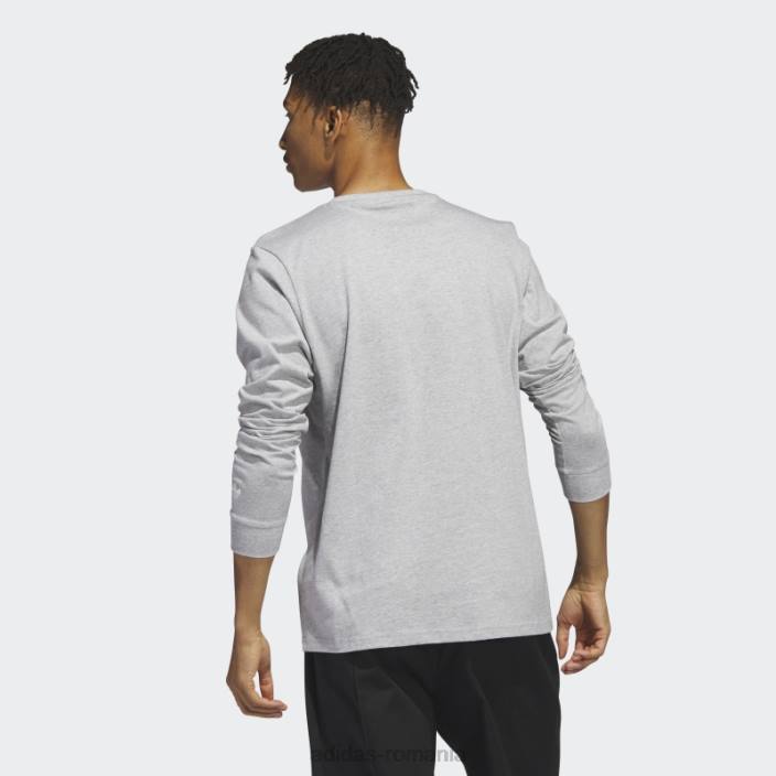 Adidas tricou adidas cu mânecă lungă cu grafic shmoofoil gri mediu bărbați gri mediu/alb 2JBN20349