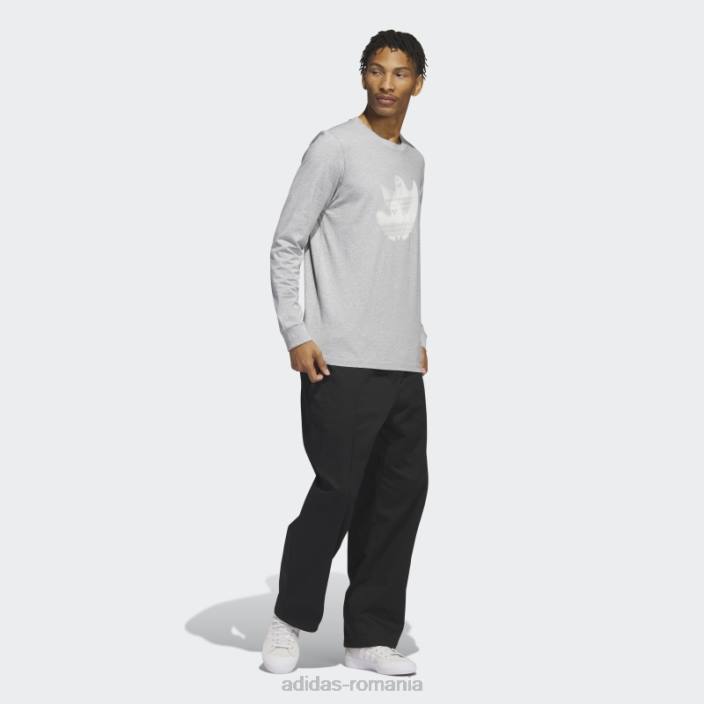 Adidas tricou adidas cu mânecă lungă cu grafic shmoofoil gri mediu bărbați gri mediu/alb 2JBN20349