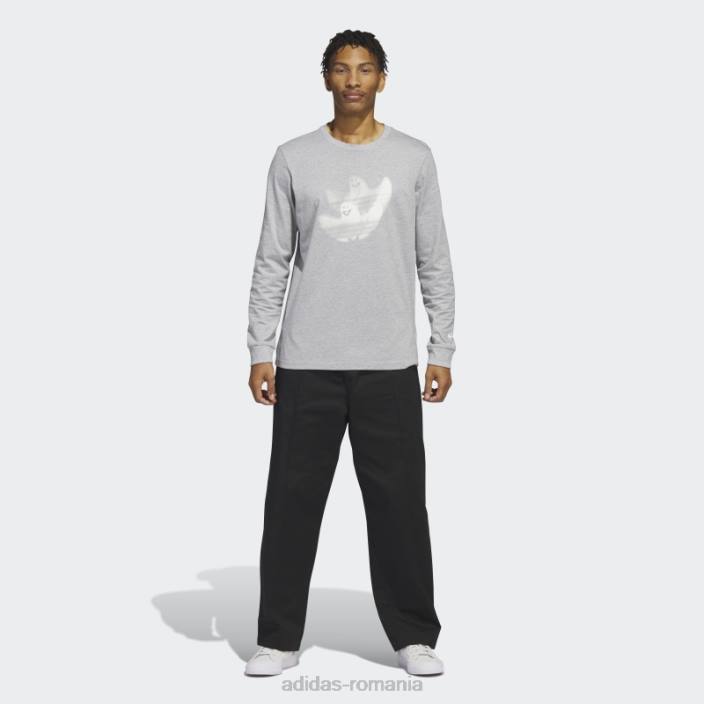 Adidas tricou adidas cu mânecă lungă cu grafic shmoofoil gri mediu bărbați gri mediu/alb 2JBN20349