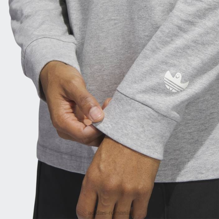 Adidas tricou adidas cu mânecă lungă cu grafic shmoofoil gri mediu bărbați gri mediu/alb 2JBN20349