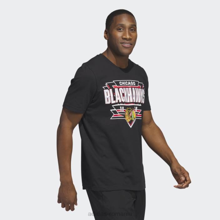 Adidas tricou blackhawks playmaker negru adidas bărbați negru/multi 2JBN20214