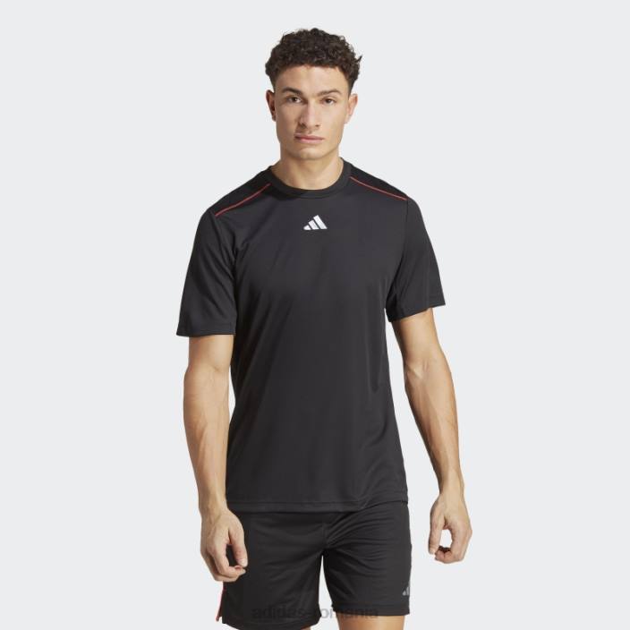 Adidas tricou cu logo de bază de antrenament transparent bărbați negru/transparent 2JBN20614