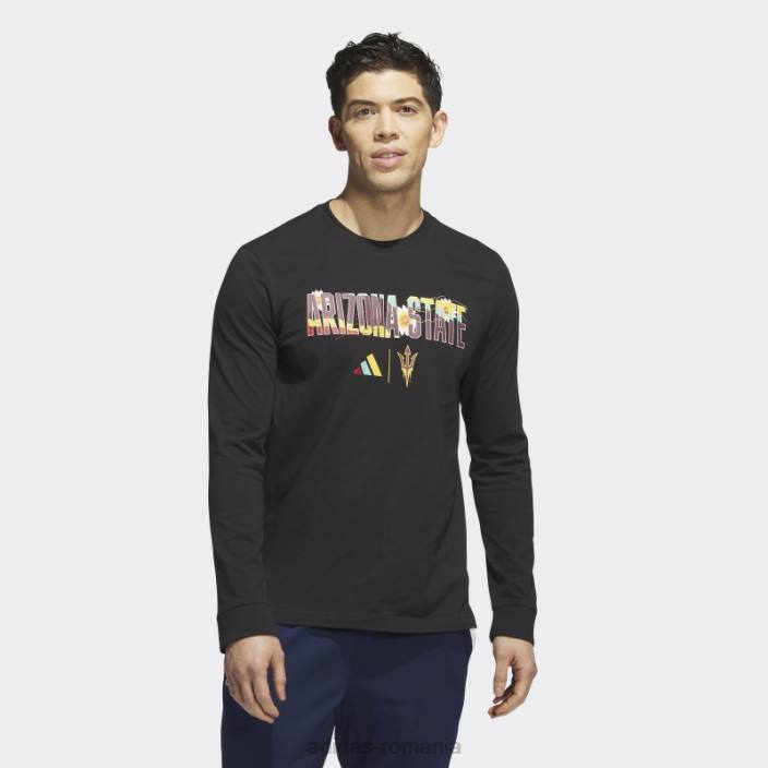 Adidas tricou cu mânecă lungă Black Sun Devils bărbați negru/multi 2JBN20692