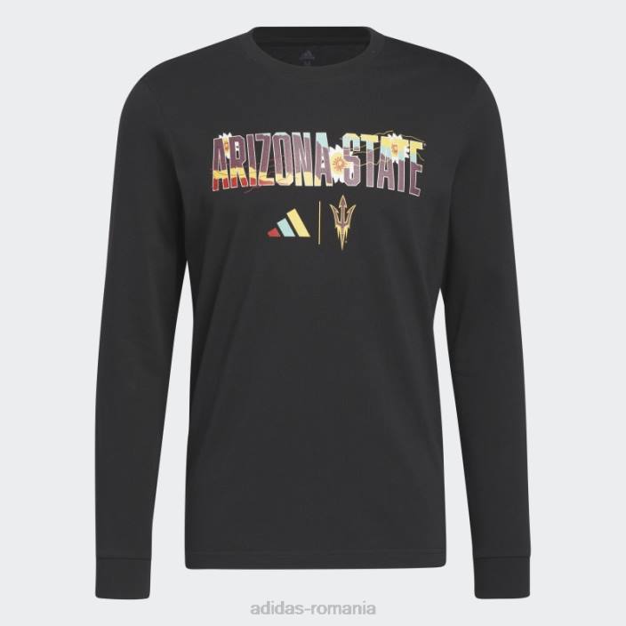 Adidas tricou cu mânecă lungă Black Sun Devils bărbați negru/multi 2JBN20692