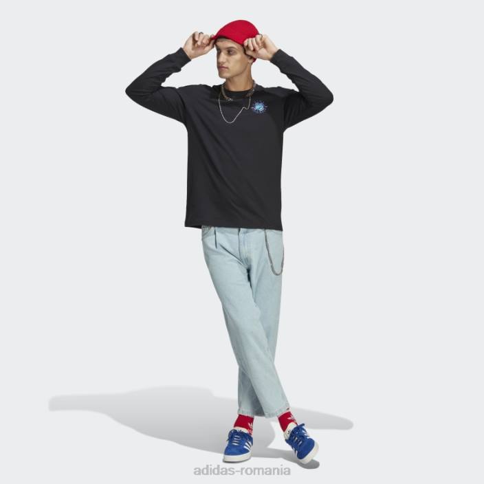 Adidas tricou cu mânecă lungă Wander hour negru adidas bărbați negru 2JBN20496