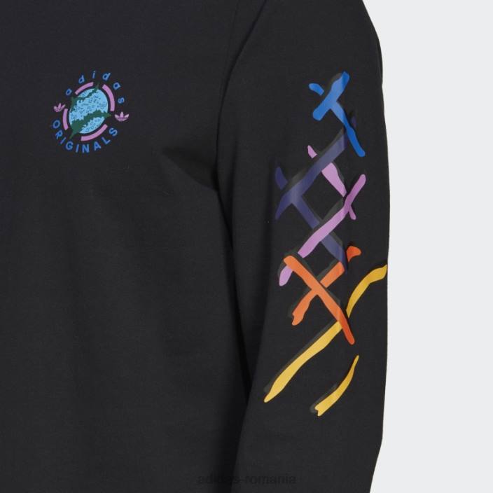 Adidas tricou cu mânecă lungă Wander hour negru adidas bărbați negru 2JBN20496