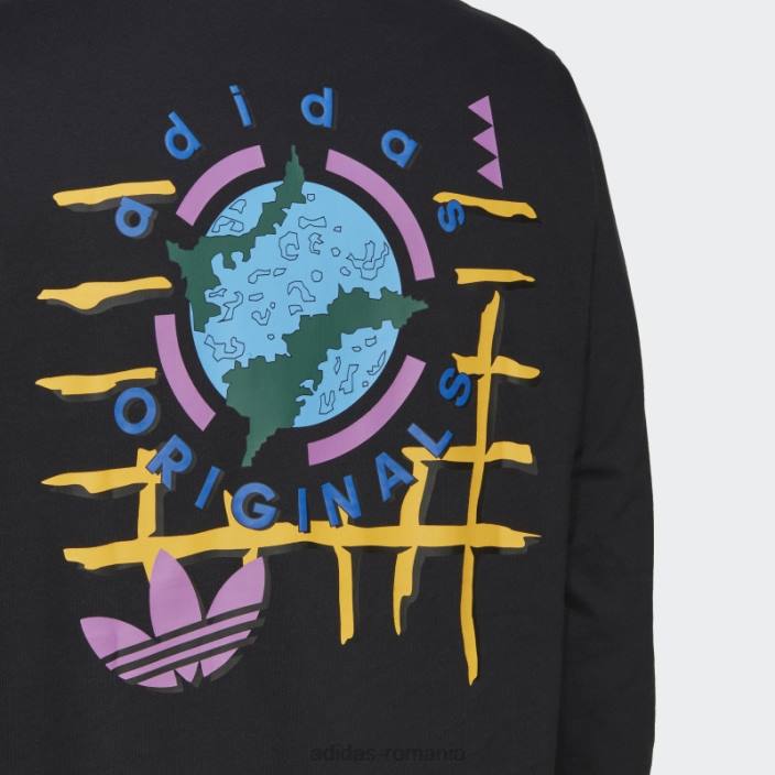Adidas tricou cu mânecă lungă Wander hour negru adidas bărbați negru 2JBN20496