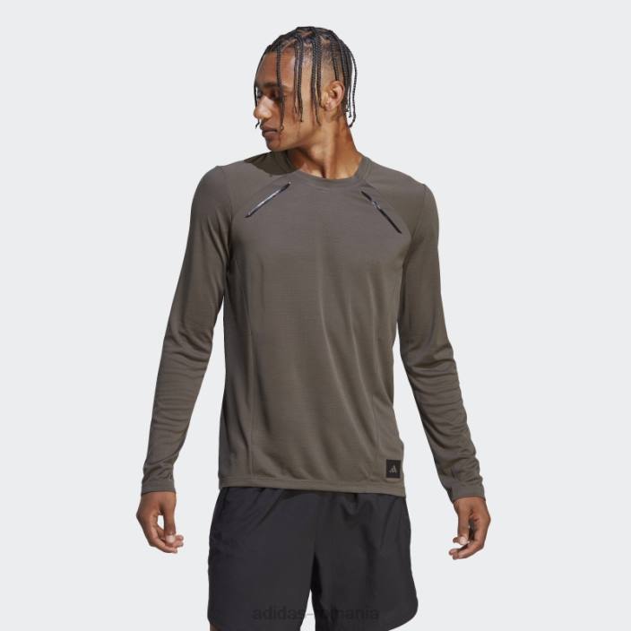 Adidas tricou cu mânecă lungă de antrenament olive best of adi bărbați măsline 2JBN20549