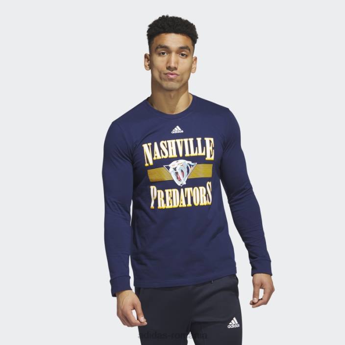 Adidas tricou cu mânecă lungă de la prădători bleumarin bărbați navy/nhl-npr-51q 2JBN20590