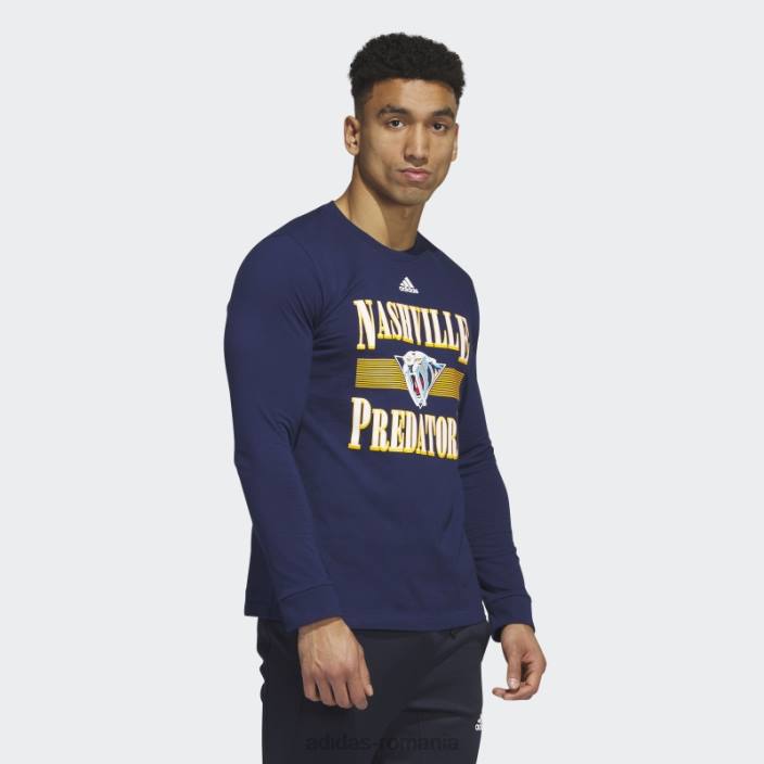 Adidas tricou cu mânecă lungă de la prădători bleumarin bărbați navy/nhl-npr-51q 2JBN20590