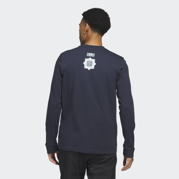 Adidas tricou cu mânecă lungă kraken playmaker night navy bărbați marina de noapte/nhlskr52d 2JBN20491