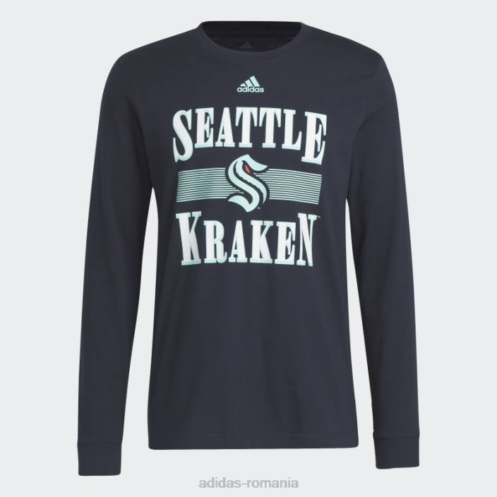 Adidas tricou cu mânecă lungă kraken playmaker night navy bărbați marina de noapte/nhlskr52d 2JBN20491