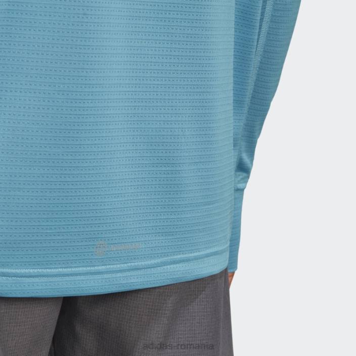 Adidas tricou cu mânecă lungă own the run albastru bărbați albastru 2JBN20624