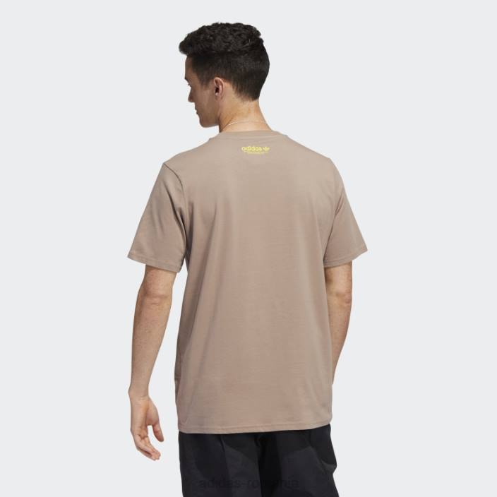 Adidas tricou cu mânecă scurtă mettz world peeps adidas maro cretos bărbați maro cretos/multicolor 2JBN20460