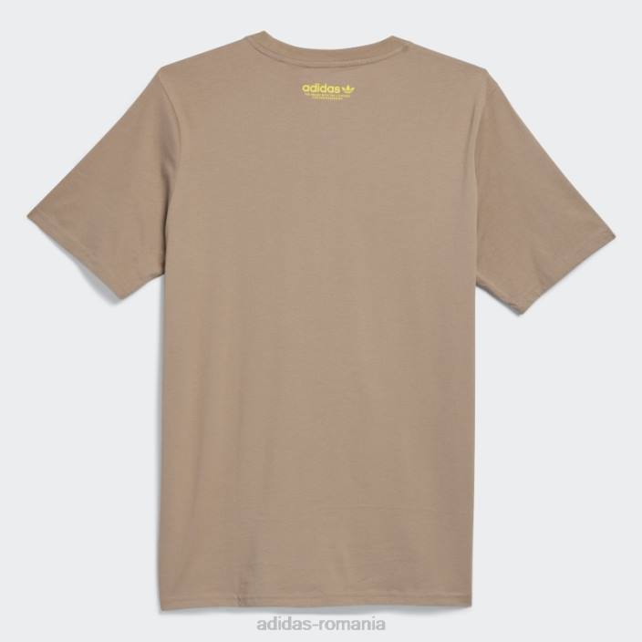 Adidas tricou cu mânecă scurtă mettz world peeps adidas maro cretos bărbați maro cretos/multicolor 2JBN20460