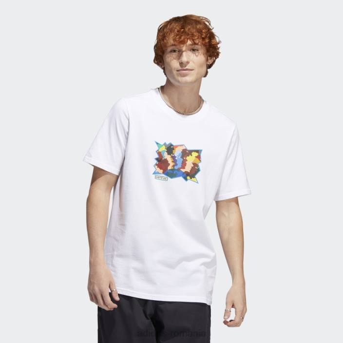 Adidas tricou cu mânecă scurtă mettz world peeps alb adidas bărbați alb/multicolor 2JBN20604