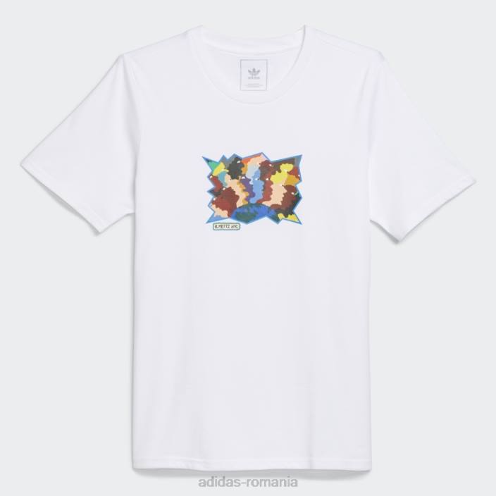 Adidas tricou cu mânecă scurtă mettz world peeps alb adidas bărbați alb/multicolor 2JBN20604