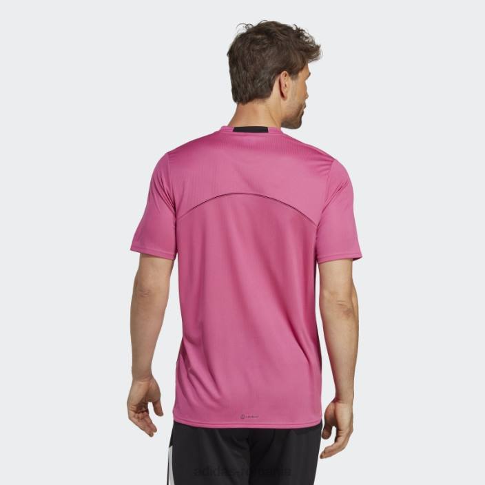 Adidas tricou fucsia conceput pentru mișcare hiit antrenament bărbați fucsia/negru 2JBN20632