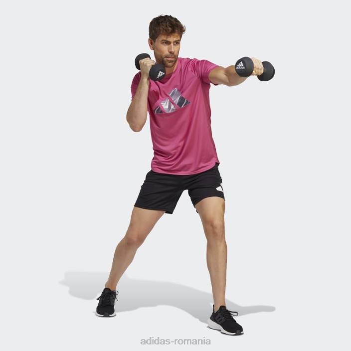 Adidas tricou fucsia conceput pentru mișcare hiit antrenament bărbați fucsia/negru 2JBN20632