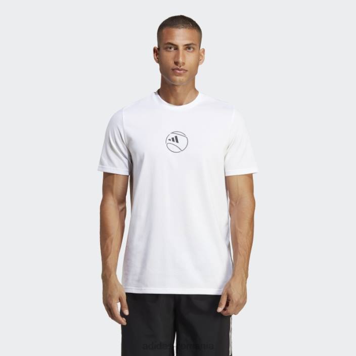 Adidas tricou grafic aeroready tenis alb bărbați alb 2JBN20288