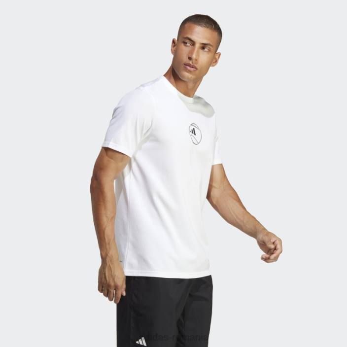 Adidas tricou grafic aeroready tenis alb bărbați alb 2JBN20288