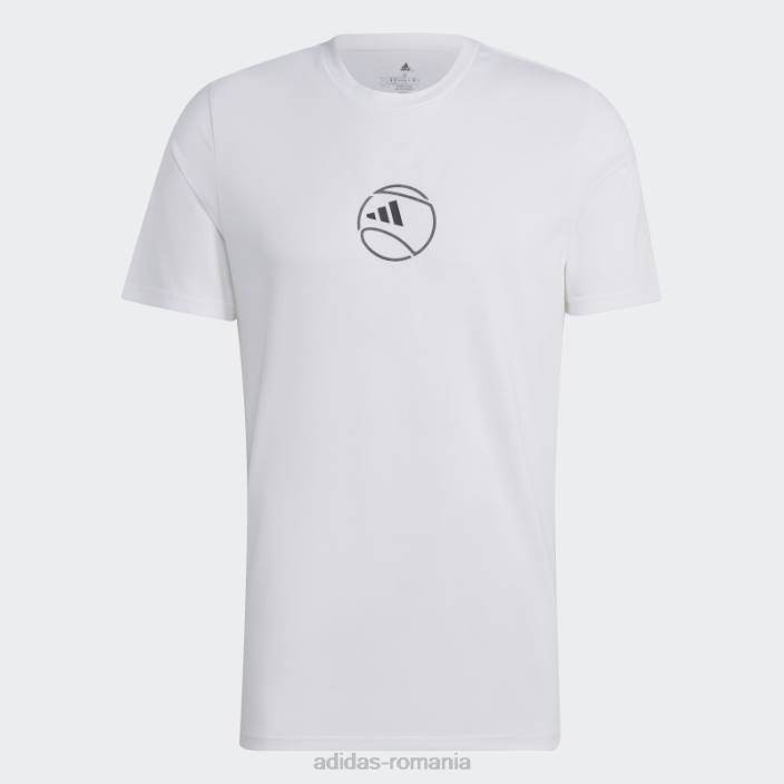 Adidas tricou grafic aeroready tenis alb bărbați alb 2JBN20288