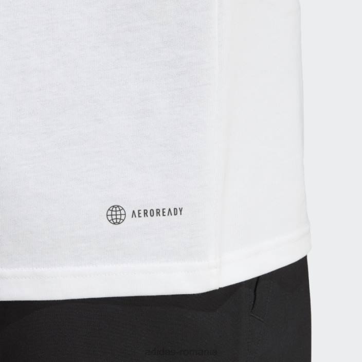 Adidas tricou grafic aeroready tenis alb bărbați alb 2JBN20288