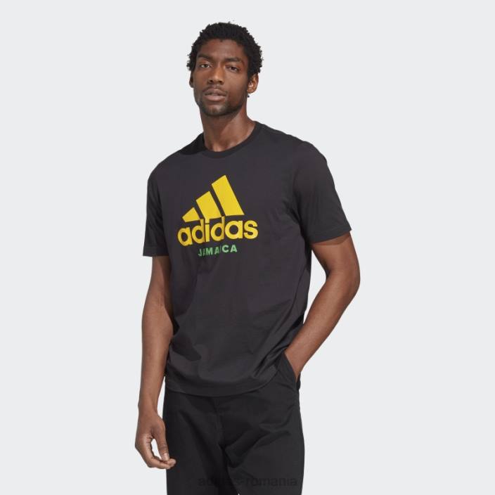 Adidas tricou grafic negru Jamaica bărbați negru 2JBN20261