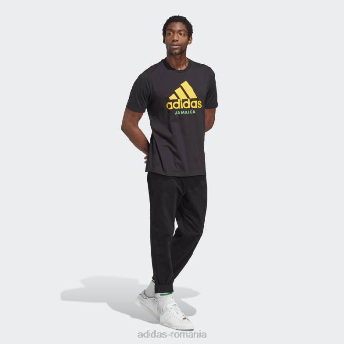 Adidas tricou grafic negru Jamaica bărbați negru 2JBN20261