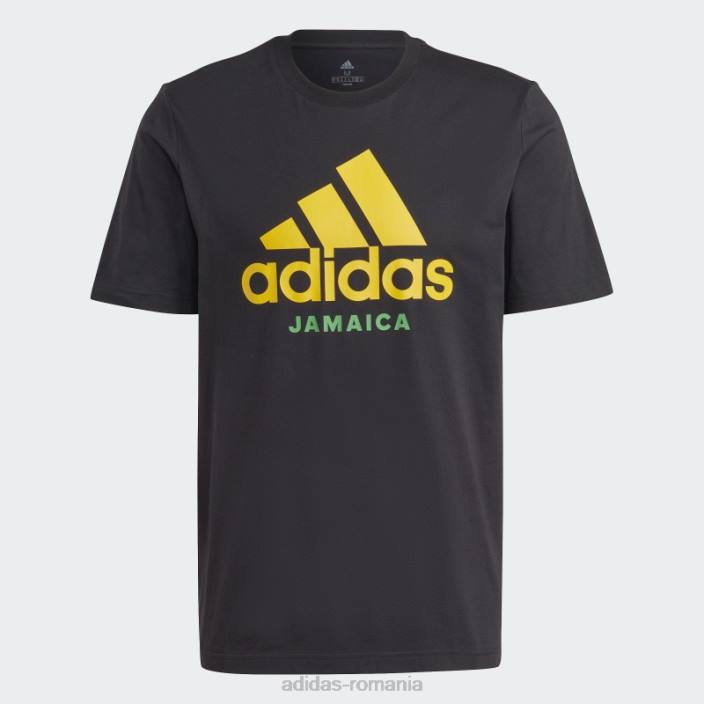 Adidas tricou grafic negru Jamaica bărbați negru 2JBN20261