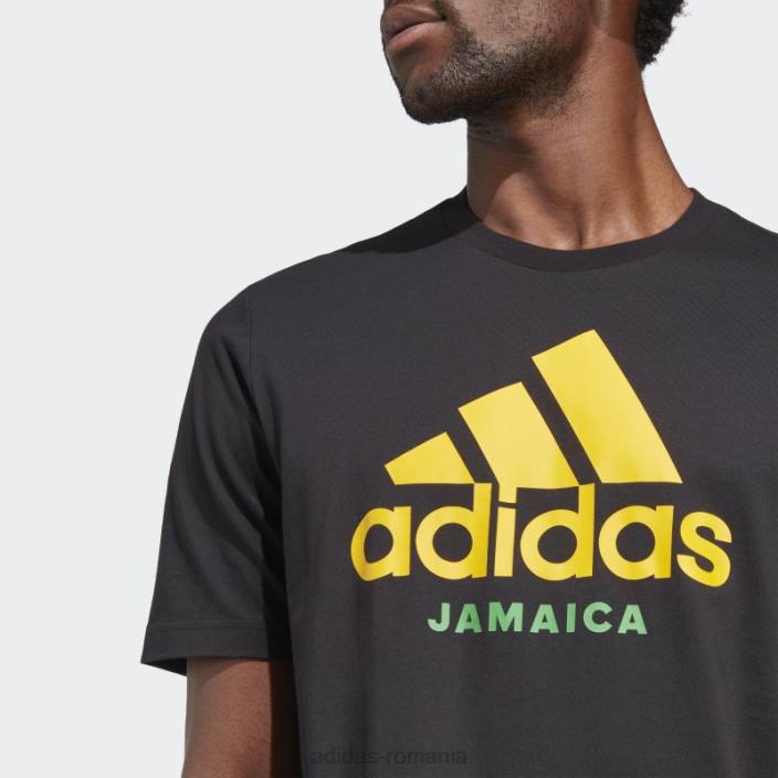Adidas tricou grafic negru Jamaica bărbați negru 2JBN20261