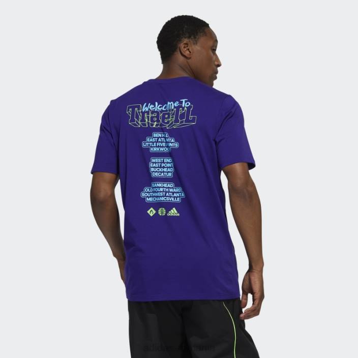 Adidas tricou grafic trae violet bărbați Violet 2JBN20678