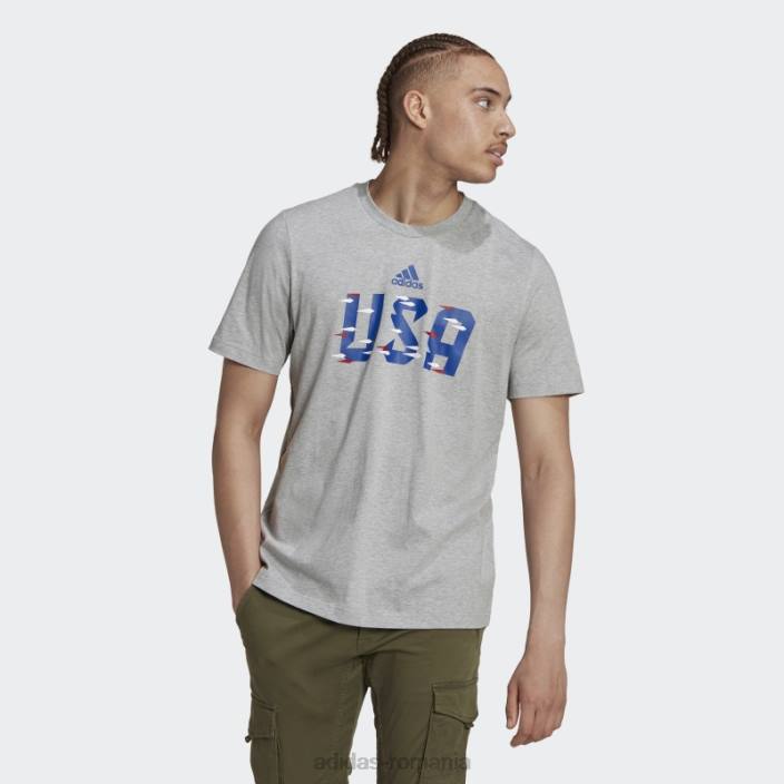 Adidas tricou gri mediu cupa mondială fifa 2022 SUA bărbați gri mediu 2JBN20201