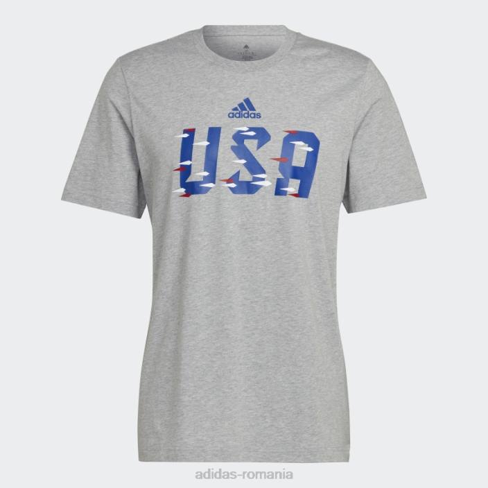 Adidas tricou gri mediu cupa mondială fifa 2022 SUA bărbați gri mediu 2JBN20201