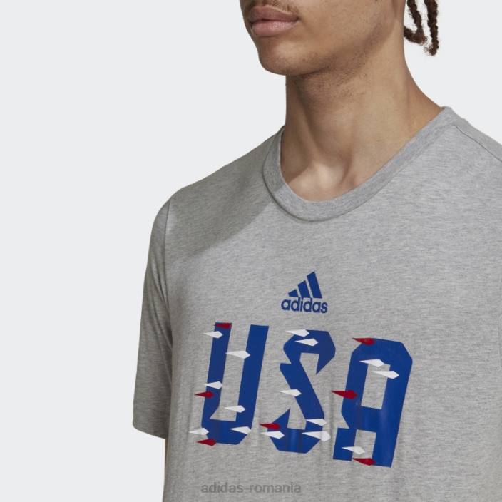 Adidas tricou gri mediu cupa mondială fifa 2022 SUA bărbați gri mediu 2JBN20201