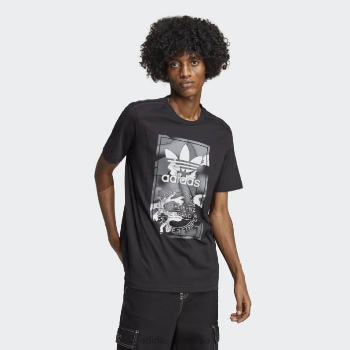 Adidas tricou negru cu limbă camo cu grafică adidas bărbați negru 2JBN20193