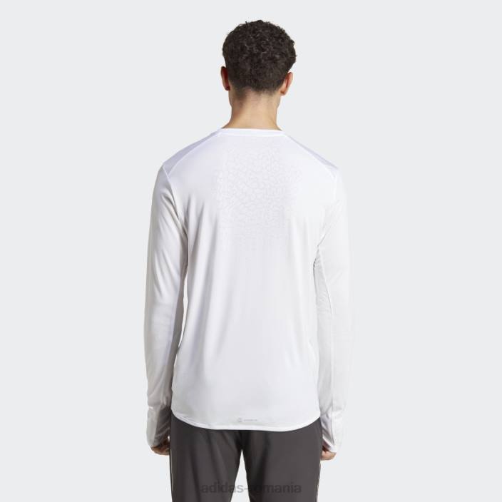 Adidas tricou pentru alergare rapid cu mânecă lungă alb bărbați alb 2JBN20546
