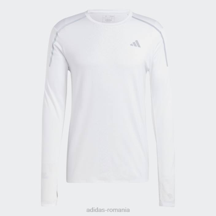Adidas tricou pentru alergare rapid cu mânecă lungă alb bărbați alb 2JBN20546