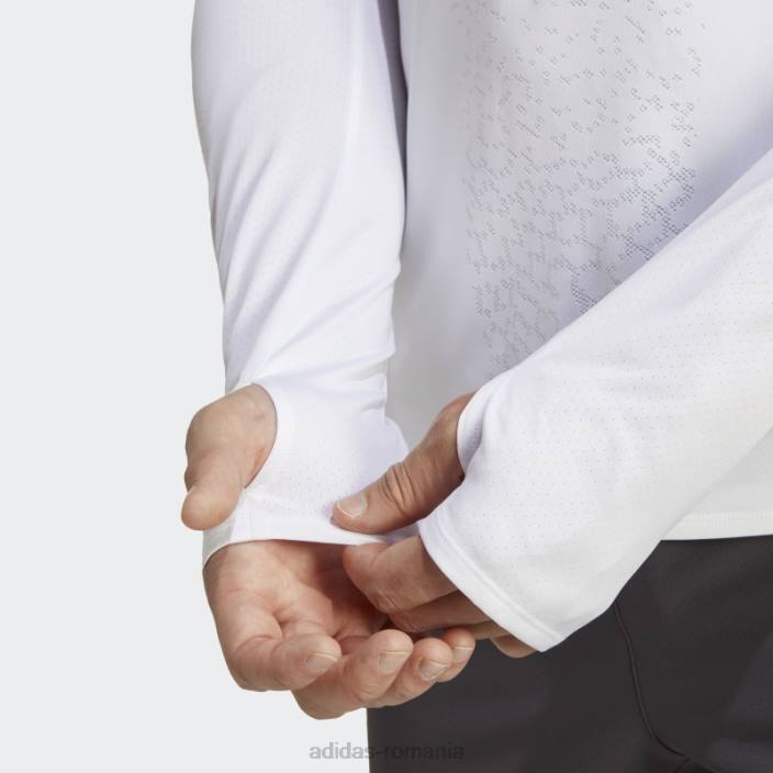 Adidas tricou pentru alergare rapid cu mânecă lungă alb bărbați alb 2JBN20546