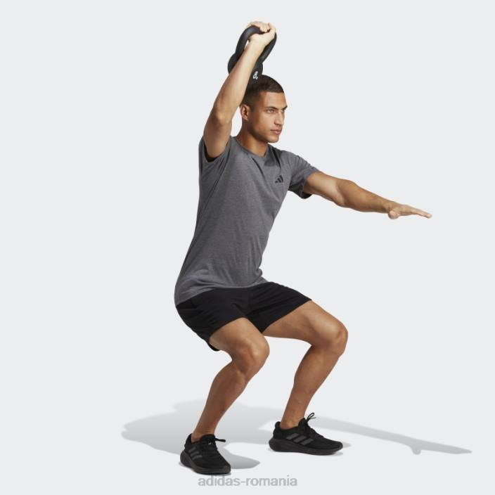 Adidas tricou pentru antrenament gri închis, Heather Train essentials feelready bărbați gri închis ericiu/alb/negru 2JBN20273
